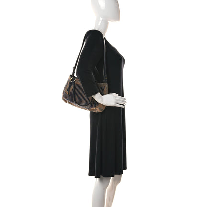 Fendi Calfskin Beaded Small Drawstring Satchel Black Multicolor 2 of 17