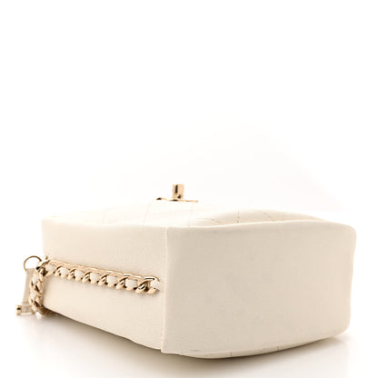 Chanel Goatskin Stitched Casual Trip North South Camera Case White 4 of 14