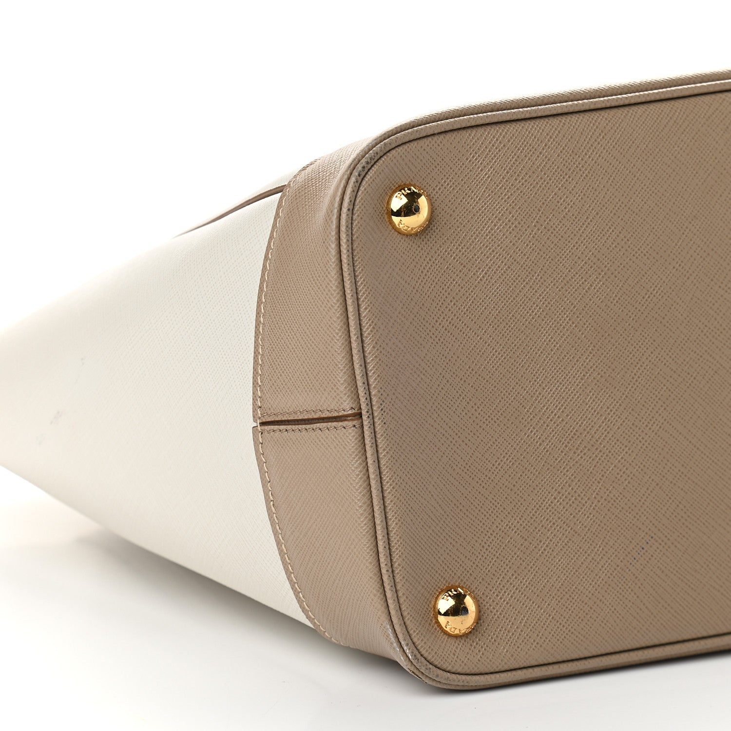 Prada Saffiano Lux Bi-Color Tote Talco Visone 5 of 8