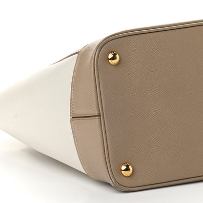 Prada Saffiano Lux Bi-Color Tote Talco Visone 5 of 8