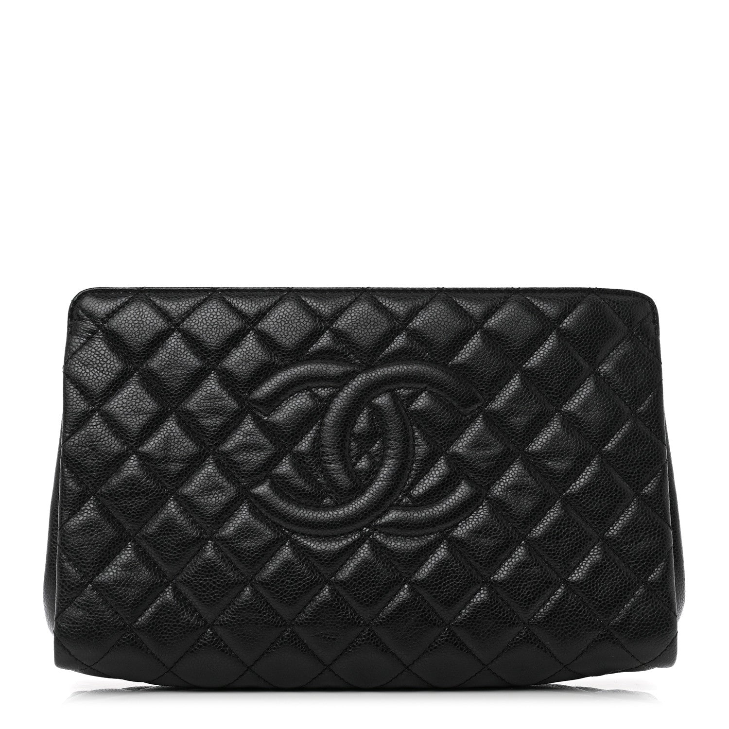 Chanel Caviar Quilted CC Large Clutch Black 1 of 7
