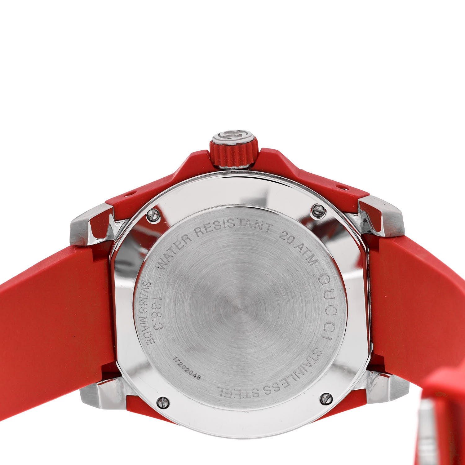 Gucci Stainless Steel Rubber 40mm Dive Quartz Watch Red 4 of 4