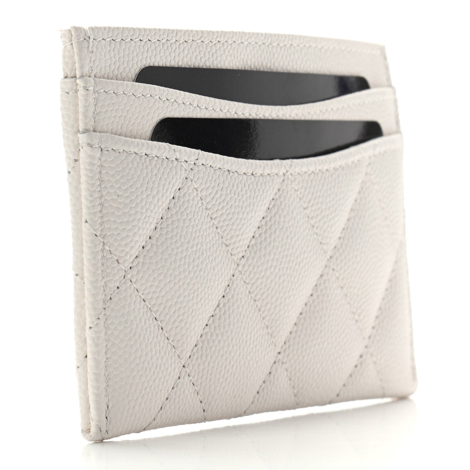 Chanel Caviar Quilted Card Holder White 3 of 8