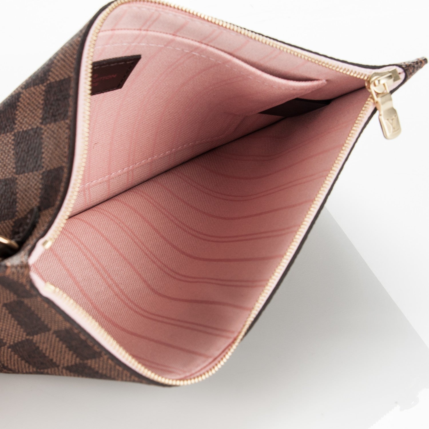 Louis Vuitton Damier Ebene Neverfull MM GM Pochette Rose Ballerine 5 of 8