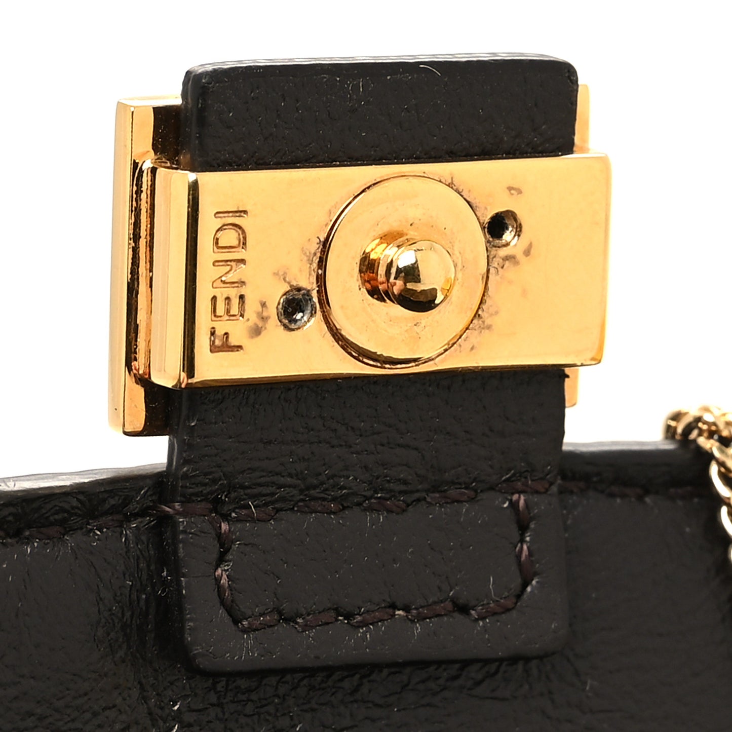 Glazed Fabric FF 1974 Nano Baguette Charm Mogano Panna