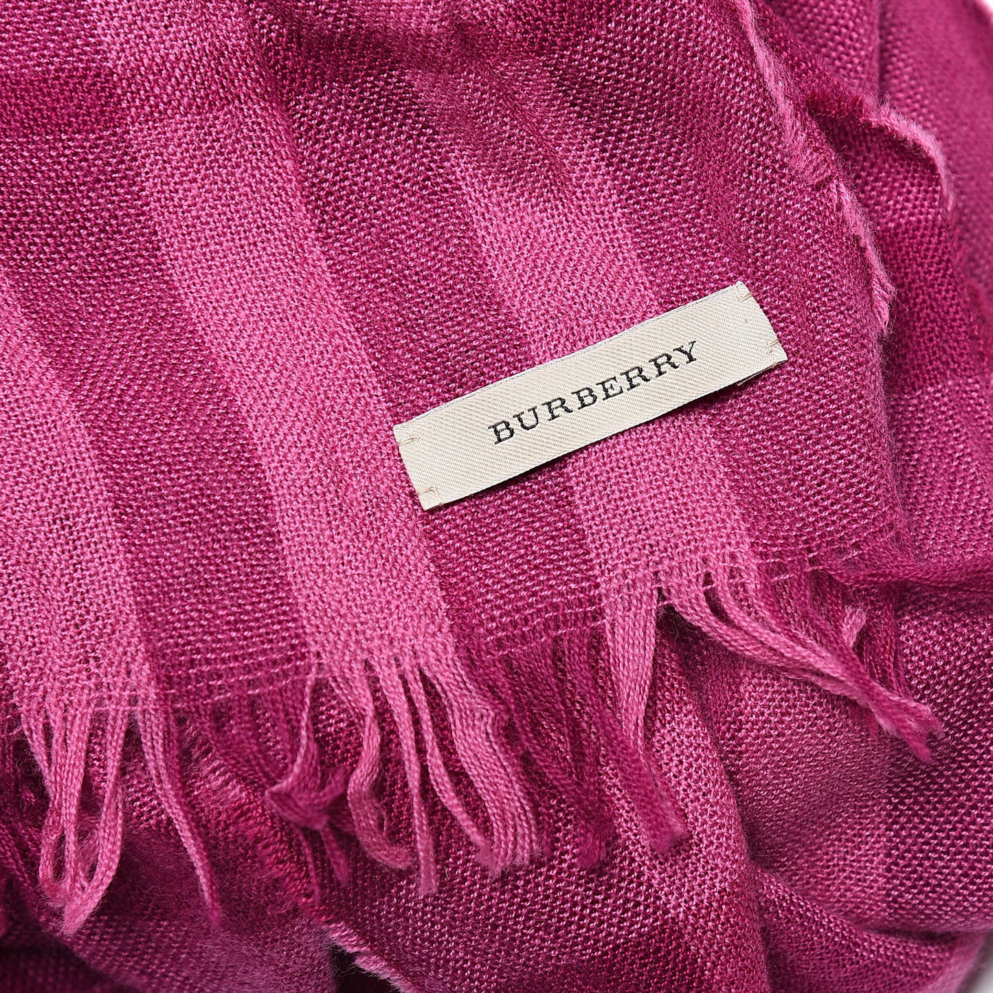 Merino Wool Cashmere Giant Check Scarf Pink