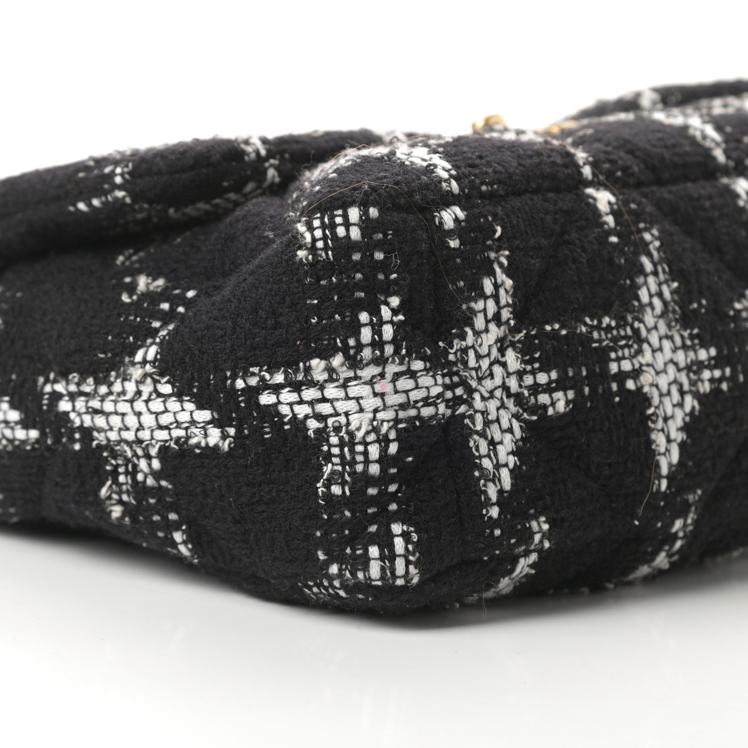 Chanel Tweed Quilted Large Chanel 19 Flap Black White 9 of 10