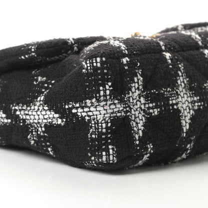 Chanel Tweed Quilted Large Chanel 19 Flap Black White 9 of 10
