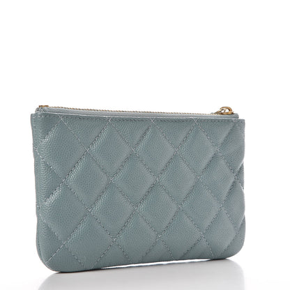 Chanel Iridescent Caviar Quilted Small Cosmetic Case Light Blue 3 of 8