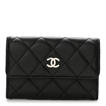 Chanel Lambskin Quilted Flap Card Holder Black 1 of 10