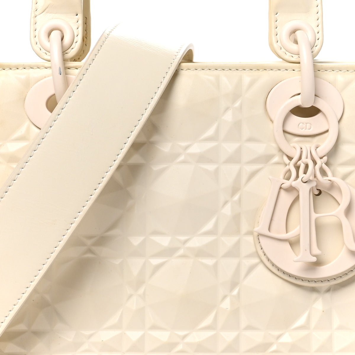 Christian Dior Calfskin Cannage Diamond Small My ABCDior Lady Dior White 7 of 10