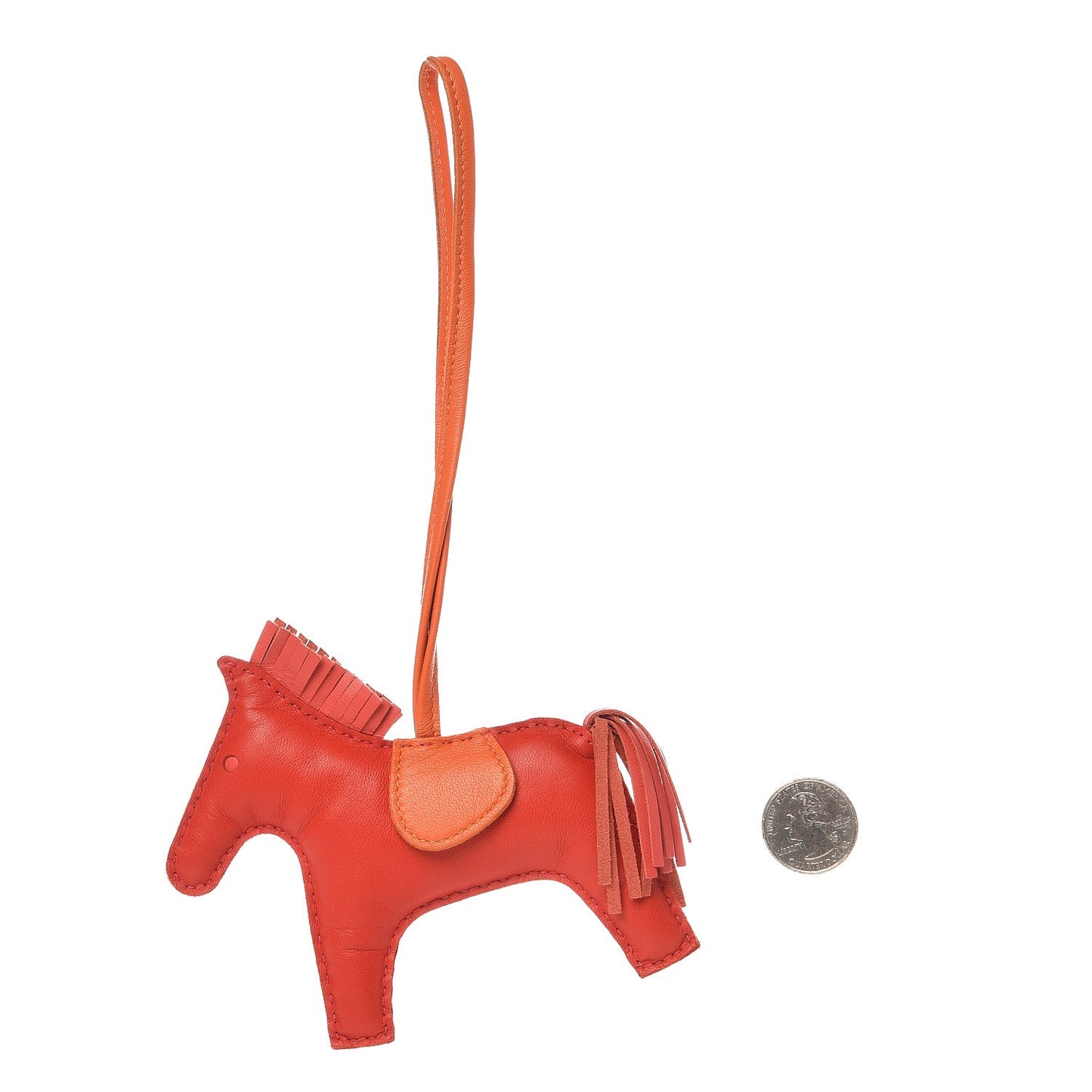 Milo Lambskin Grigri Rodeo Horse Bag Charm MM Rouge Rose Indien Jaipur Feu