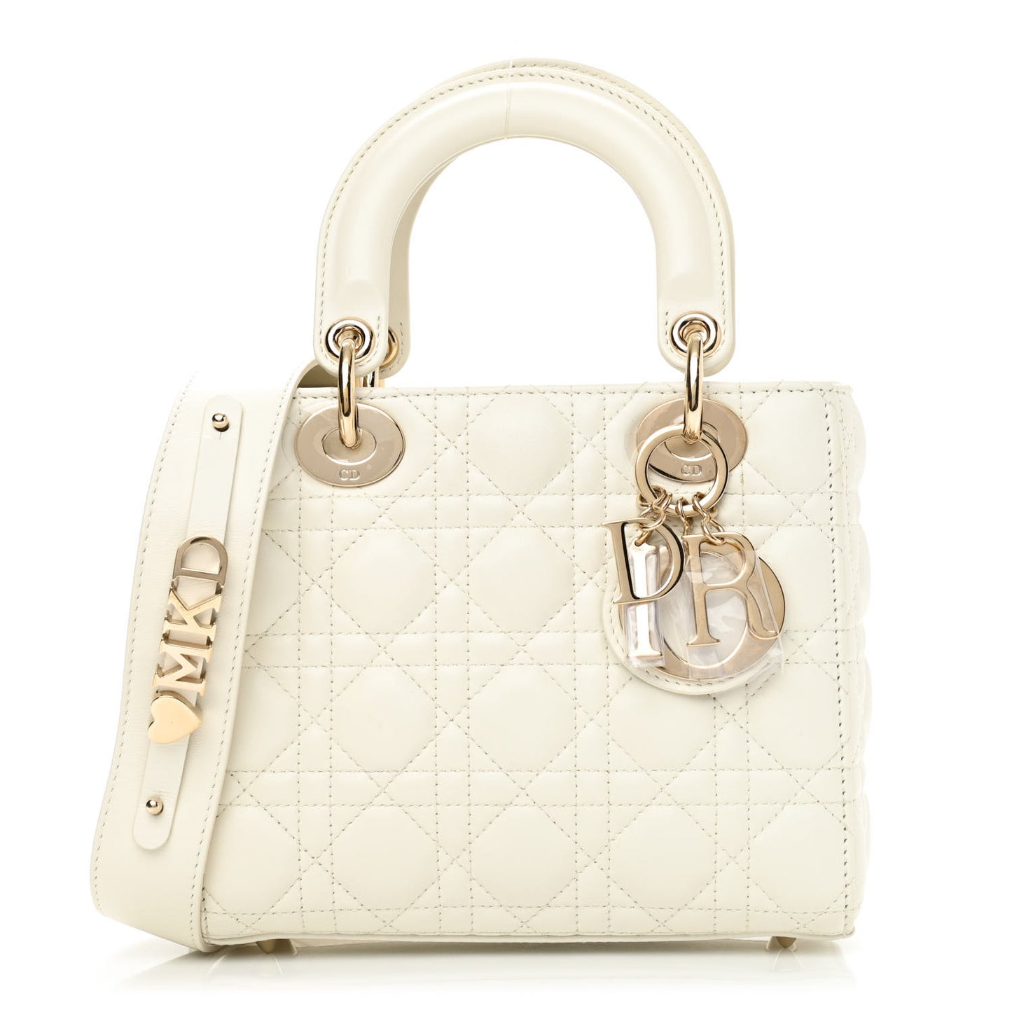 Lambskin Cannage Small My ABCDior Lady Dior White