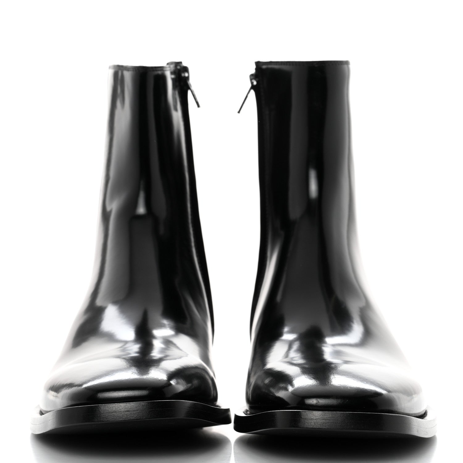 Balenciaga Polished Calfskin Rim Boots 40 Black 2 of 9