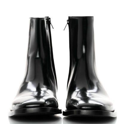 Balenciaga Polished Calfskin Rim Boots 40 Black 2 of 9