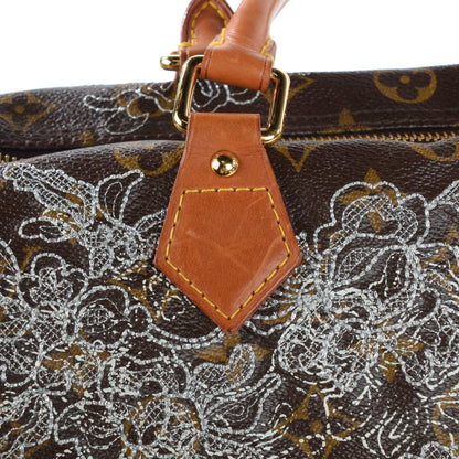 Louis Vuitton Monogram Dentelle Speedy 30 Silver 5 of 10