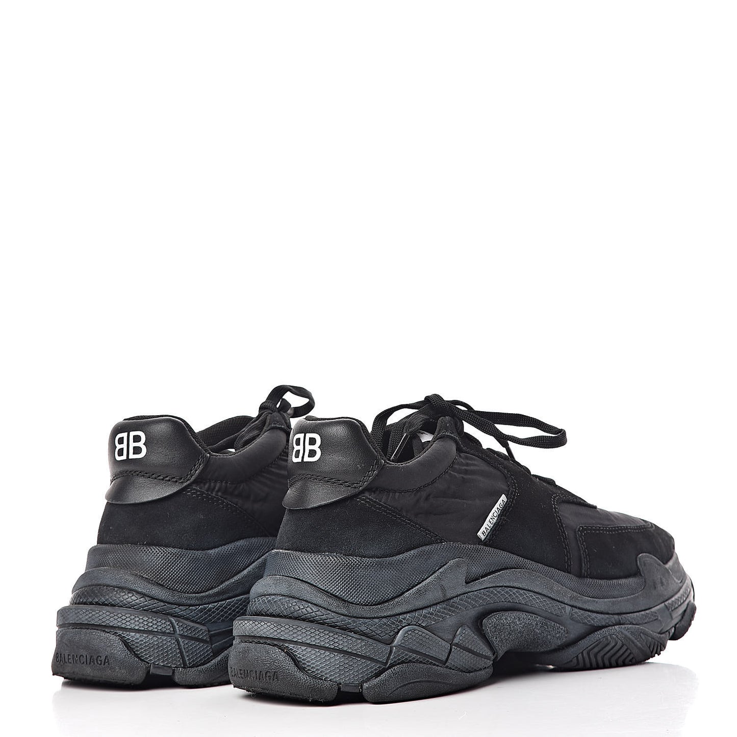 Nylon Suede Womens Triple S 2.0 Sneakers 40 Black