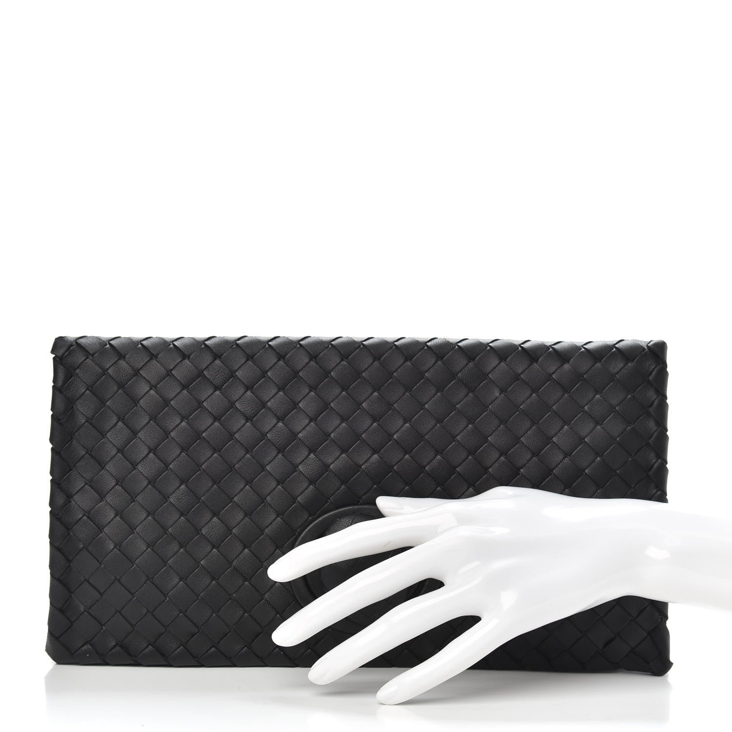 Bottega Veneta Nappa Intrecciato Turnlock Clutch Black 2 of 7