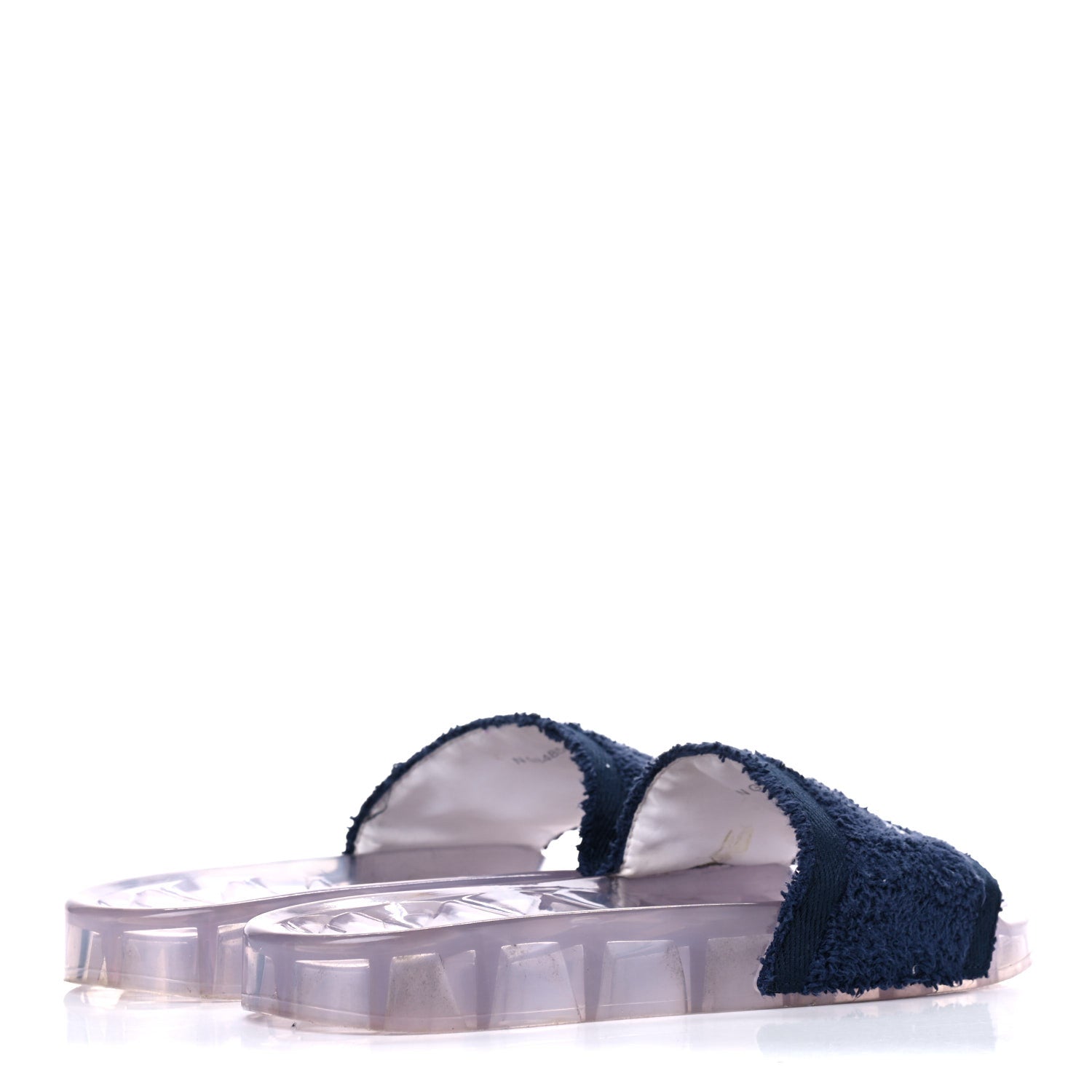 Chanel PVC Transparent Fabric CC Flat Slide Sandals 41 Navy 4 of 15