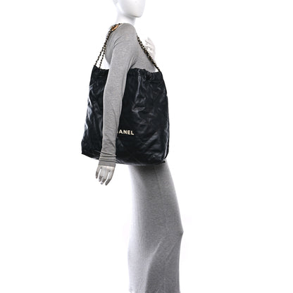 Chanel Calfskin Quilted Large Chanel 22 Black White 2 of 10