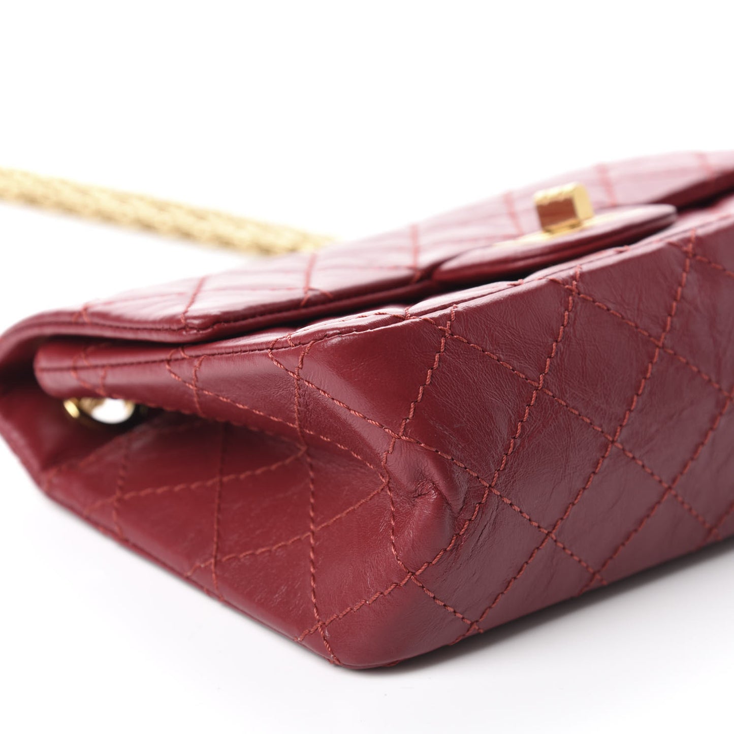 Aged Calfskin Quilted 2.55 Reissue Mini Flap Red