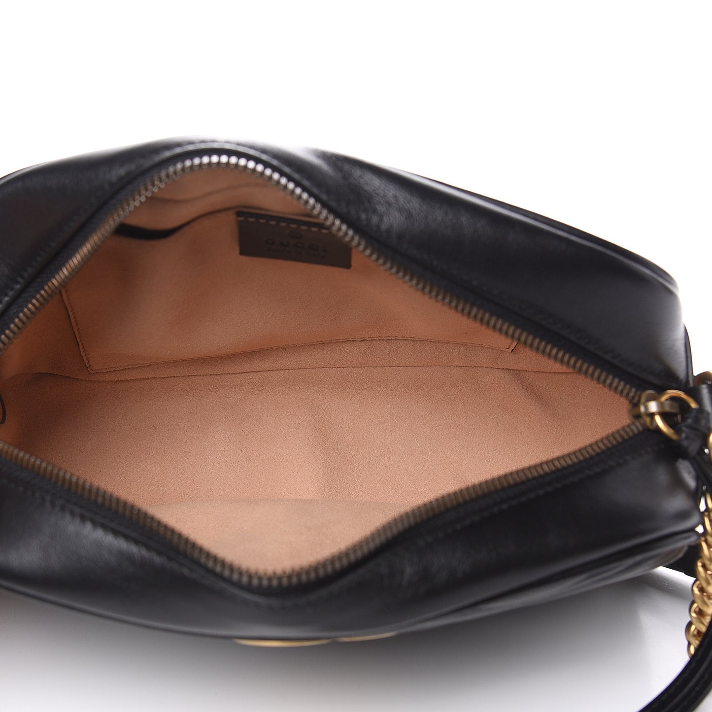 Calfskin Matelasse Small GG Marmont Chain Shoulder Bag Black