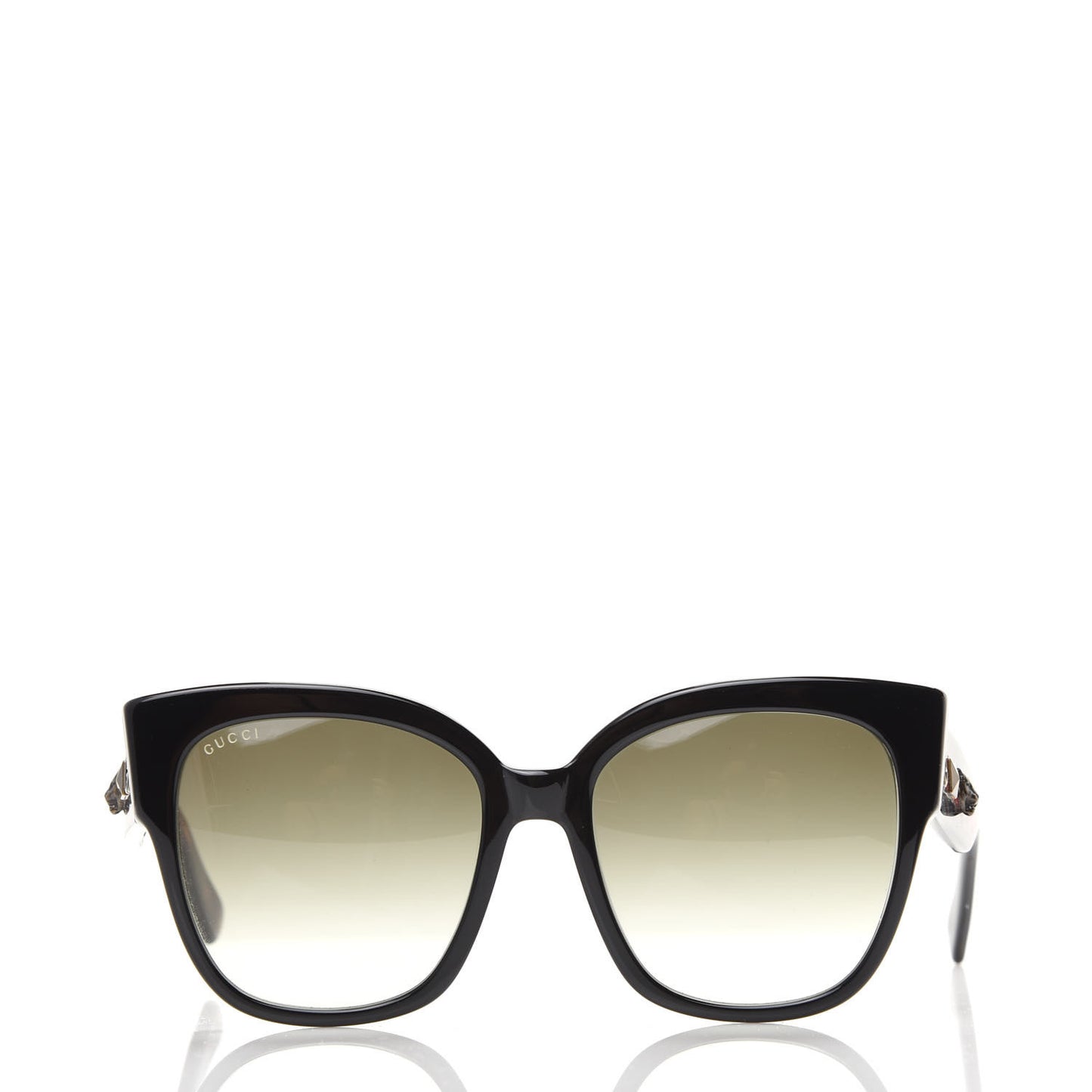 Acetate Square Frame Web Sunglasses GG0059S Black Tortoise