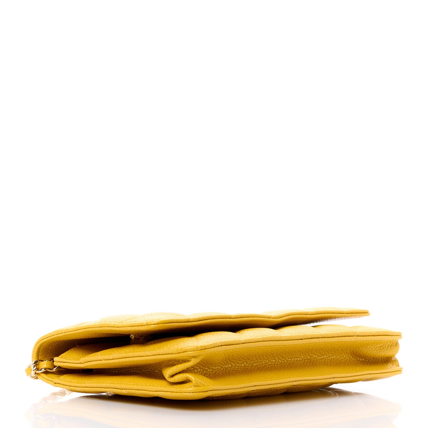 Chanel Caviar Quilted Wallet on Chain WOC Yellow 4 of 12
