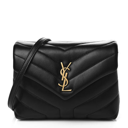 Saint Laurent Calfskin Y Quilted Monogram Toy Loulou Crossbody Bag Black 1 of 6