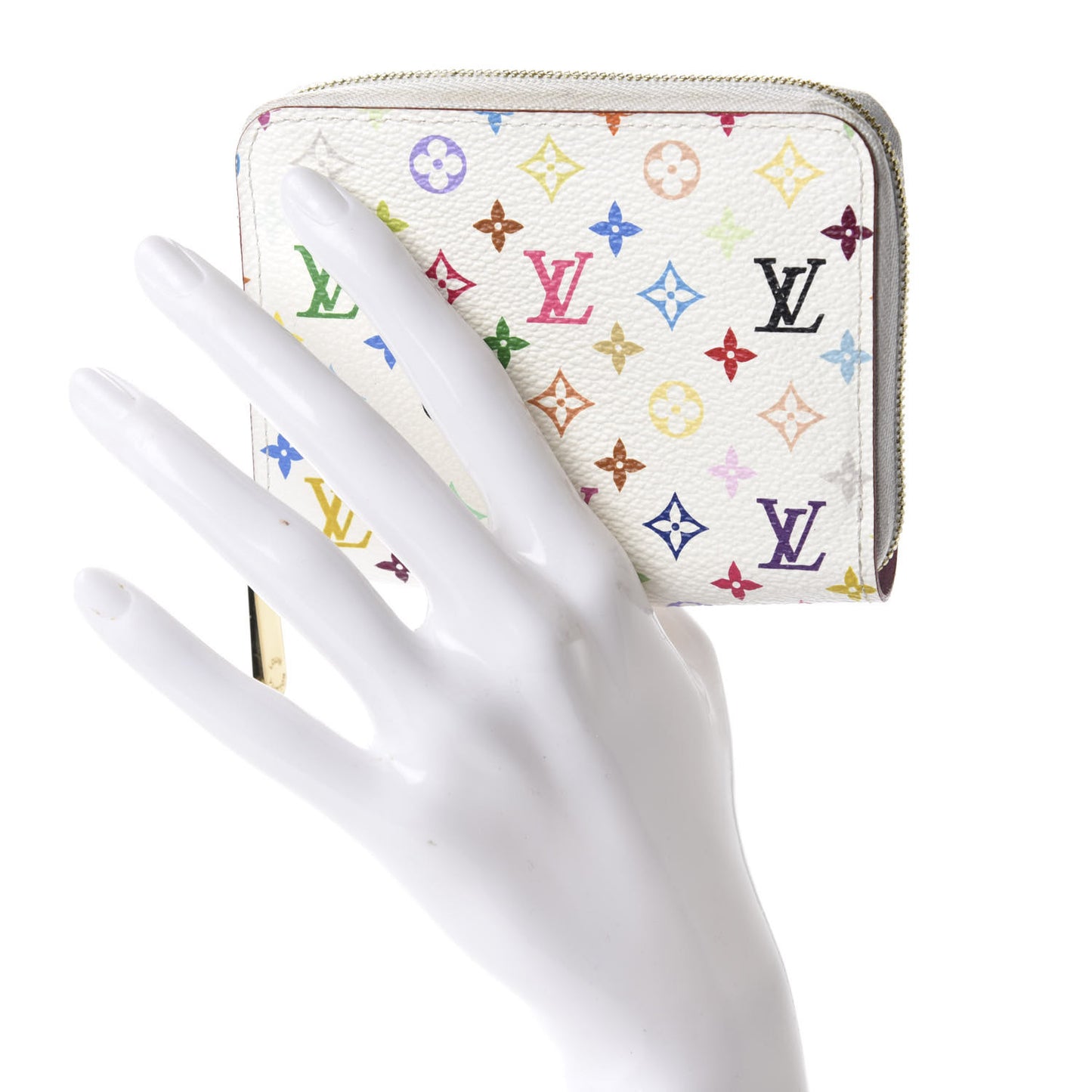 Monogram Multicolor Zippy Coin Purse Wallet White Litchi
