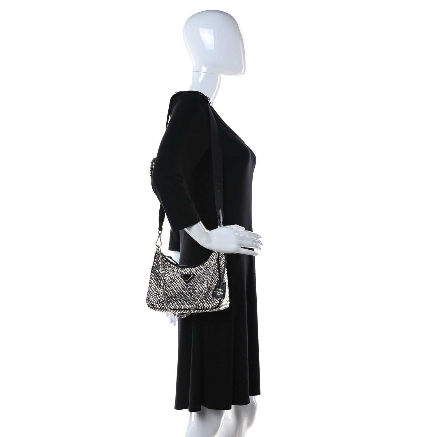 Prada Satin Crystal Re-Edition 2005 Shoulder Bag Cristal 2 of 12
