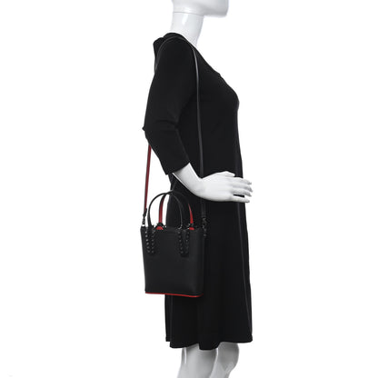 Christian Louboutin Calfskin Spikes Mini North South Cabata Tote Black 1 of 13