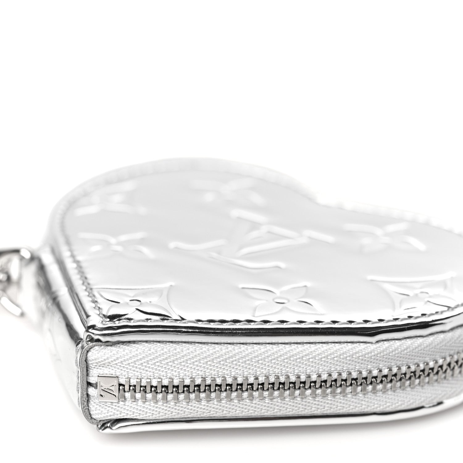 Louis Vuitton Monogram Mirror Heart Coin Purse Silver 9 of 10