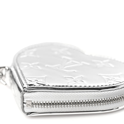 Louis Vuitton Monogram Mirror Heart Coin Purse Silver 9 of 10