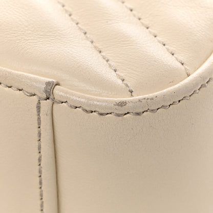 Gucci Calfskin Matelasse Mini GG Marmont Top Handle Shoulder Bag White 13 of 16