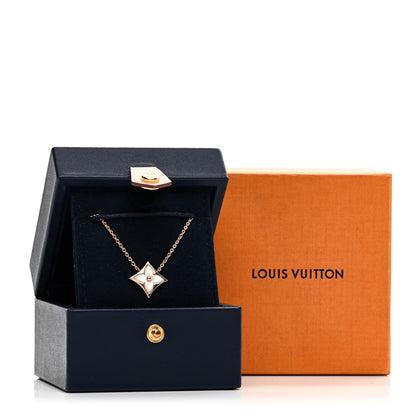 Louis Vuitton 18K Pink Gold Mother Of Pearl Blossom Pendant Necklace 5 of 5