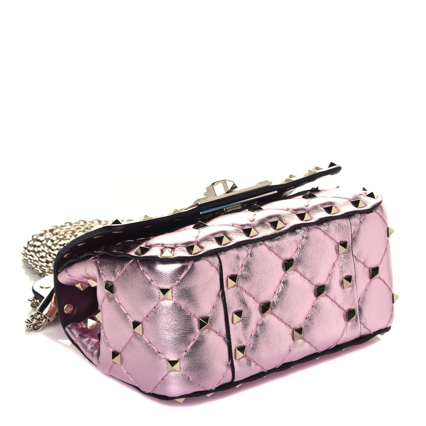 Metallic Nappa Micro Rockstud Spike Shoulder Bag Giacinto