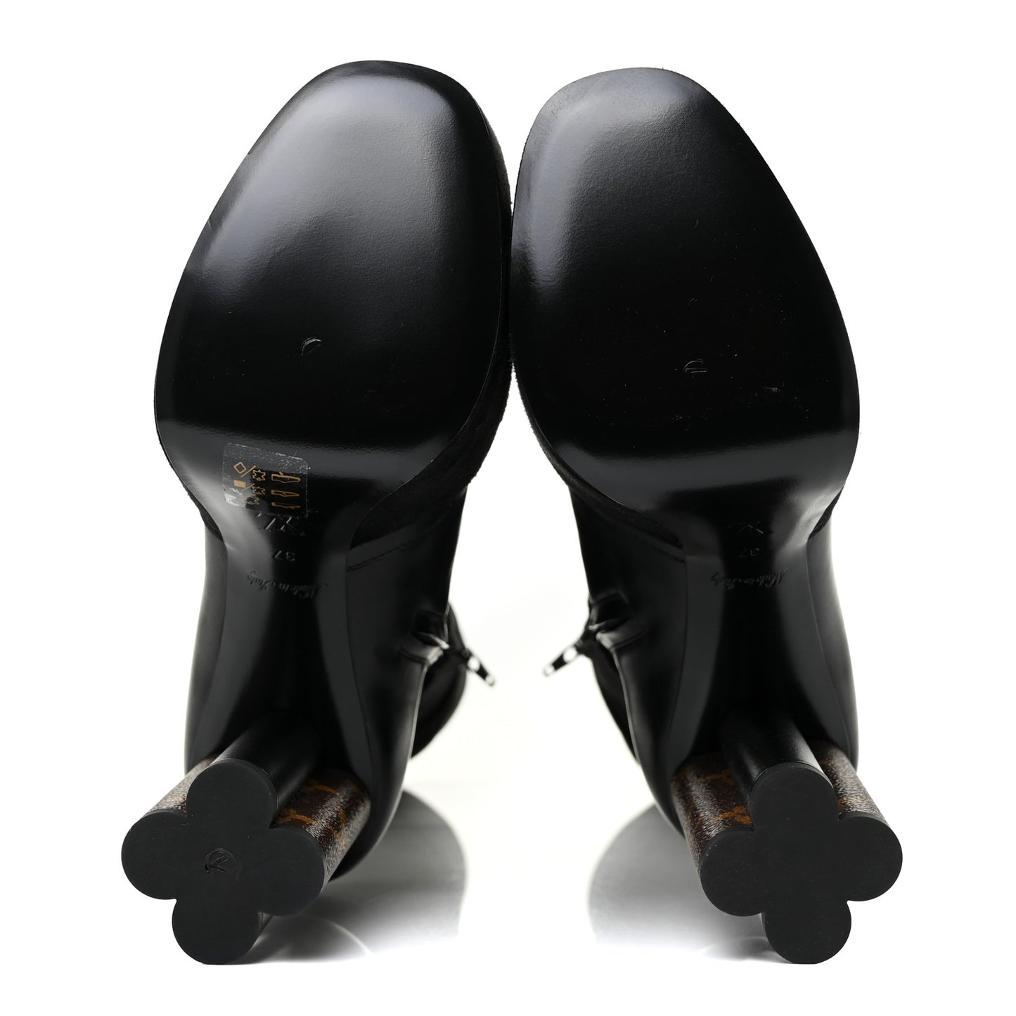 Suede Podium Platform High Boots 37 Black