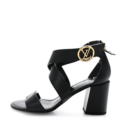 Louis Vuitton Calfskin Horizon Sandals 38.5 Black 1 of 9
