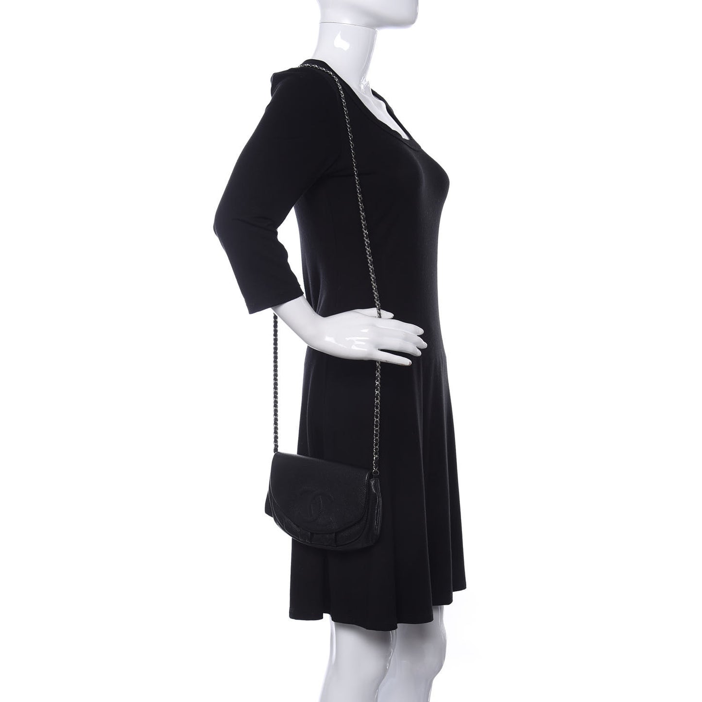 Caviar Half Moon Wallet On Chain WOC Black