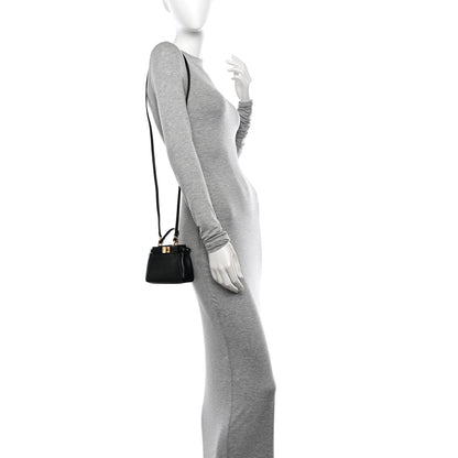 Fendi Nappa Micro Peekaboo Iconic Satchel Black 2 of 11