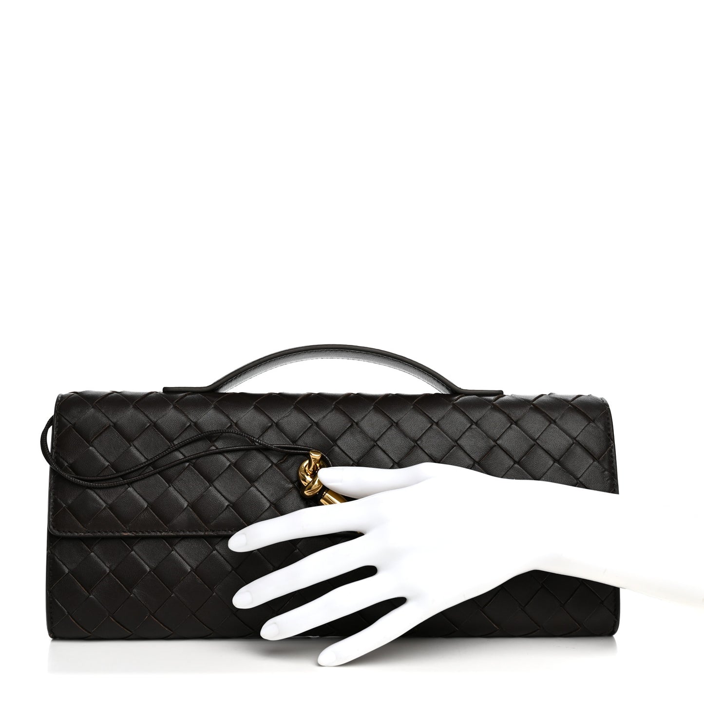 Nappa Intrecciato Long Andiamo Top Handle Clutch Fondant