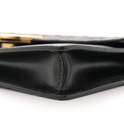 Fendi Vitello Cruise F is Fendi Bi-Color FF 1974 Embossed Medium Envelope Wallet On Chain Aspargo Maya Black Maya 9 of 10