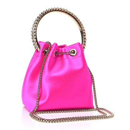 Jimmy Choo Satin Crystal Embellished Bon Bon Bag Fuchsia 3 of 9
