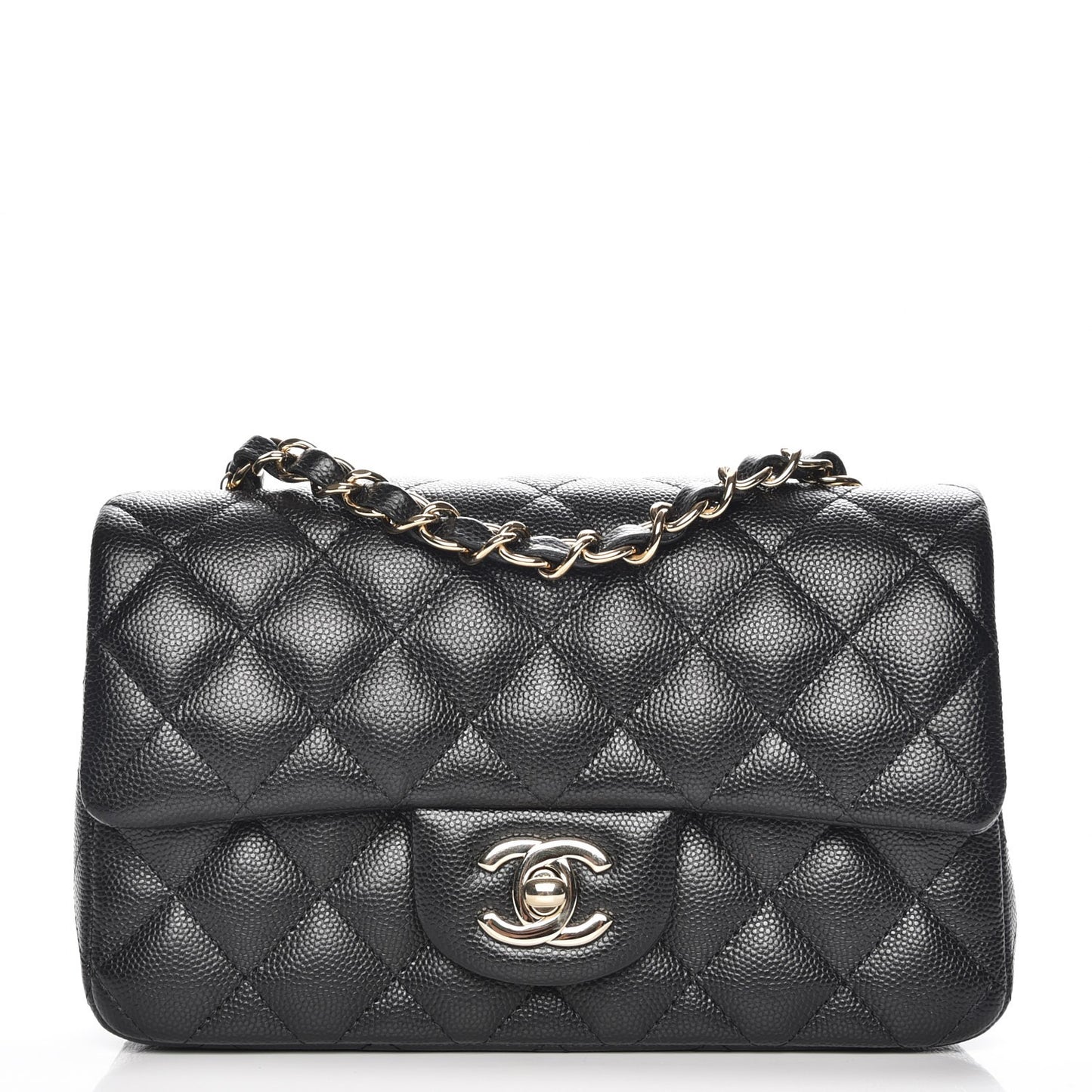 Caviar Quilted Mini Rectangular Flap Black