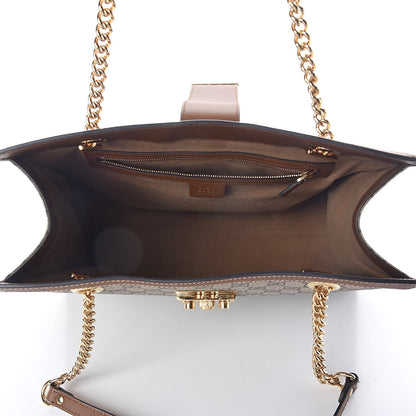 Gucci GG Supreme Monogram Medium Padlock Tote Beige Cuir 5 of 10