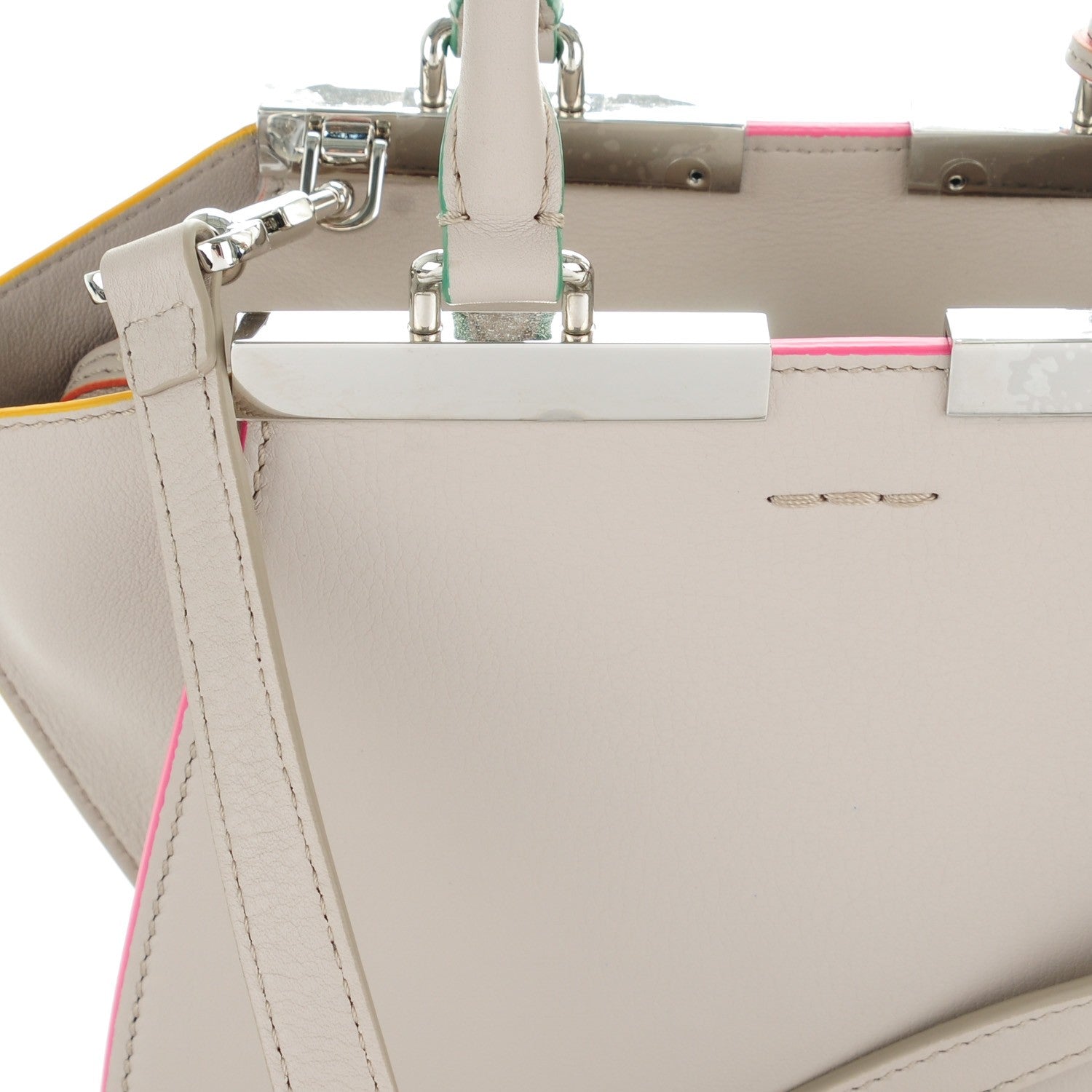 Fendi Vitello Dolce Mini 3Jours Tote Grigio Polvere 9 of 9