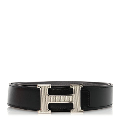 Hermes Box Togo 32mm Guilloche H Belt 110 Black Etain 1 of 7
