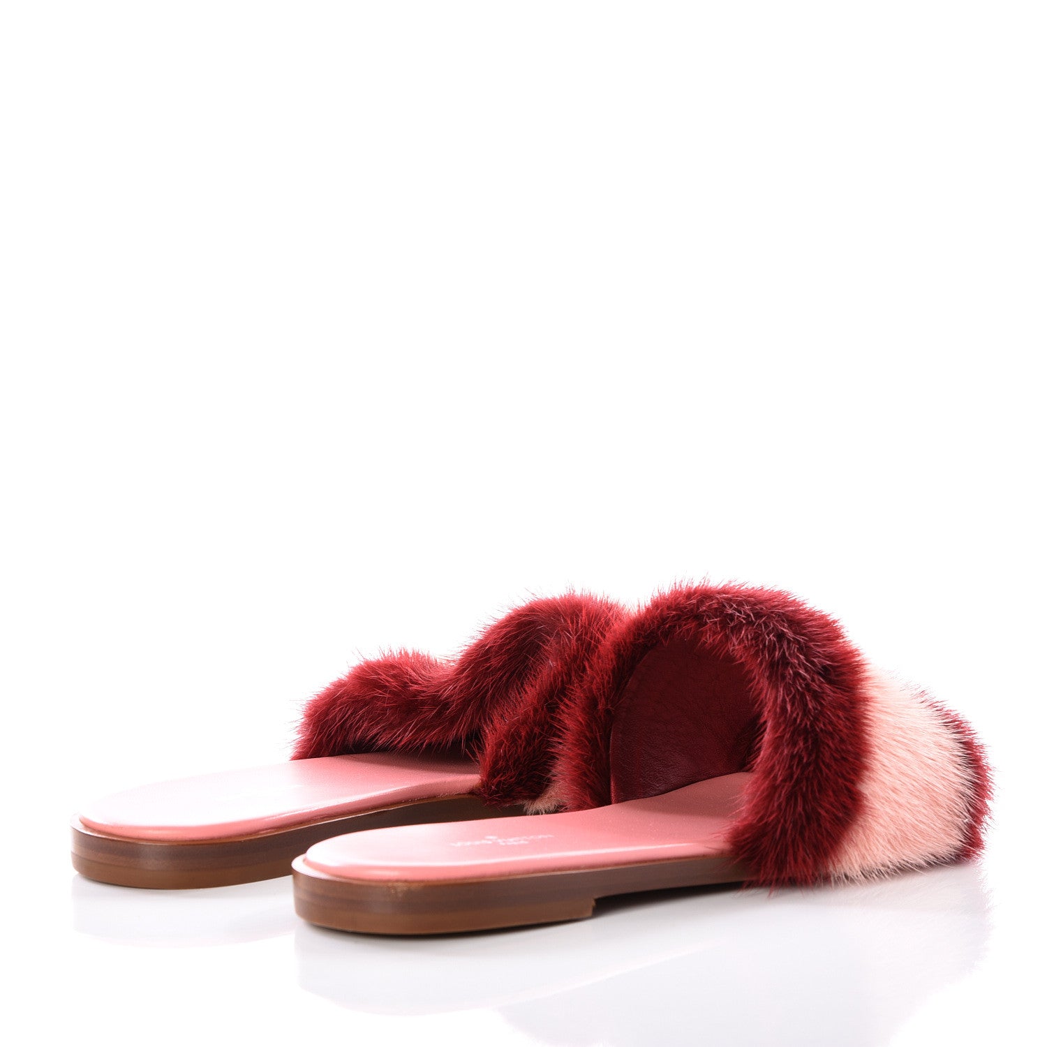 Louis Vuitton Mink Fur Lock It Flat Mule 37.5 Bordeaux 4 of 11