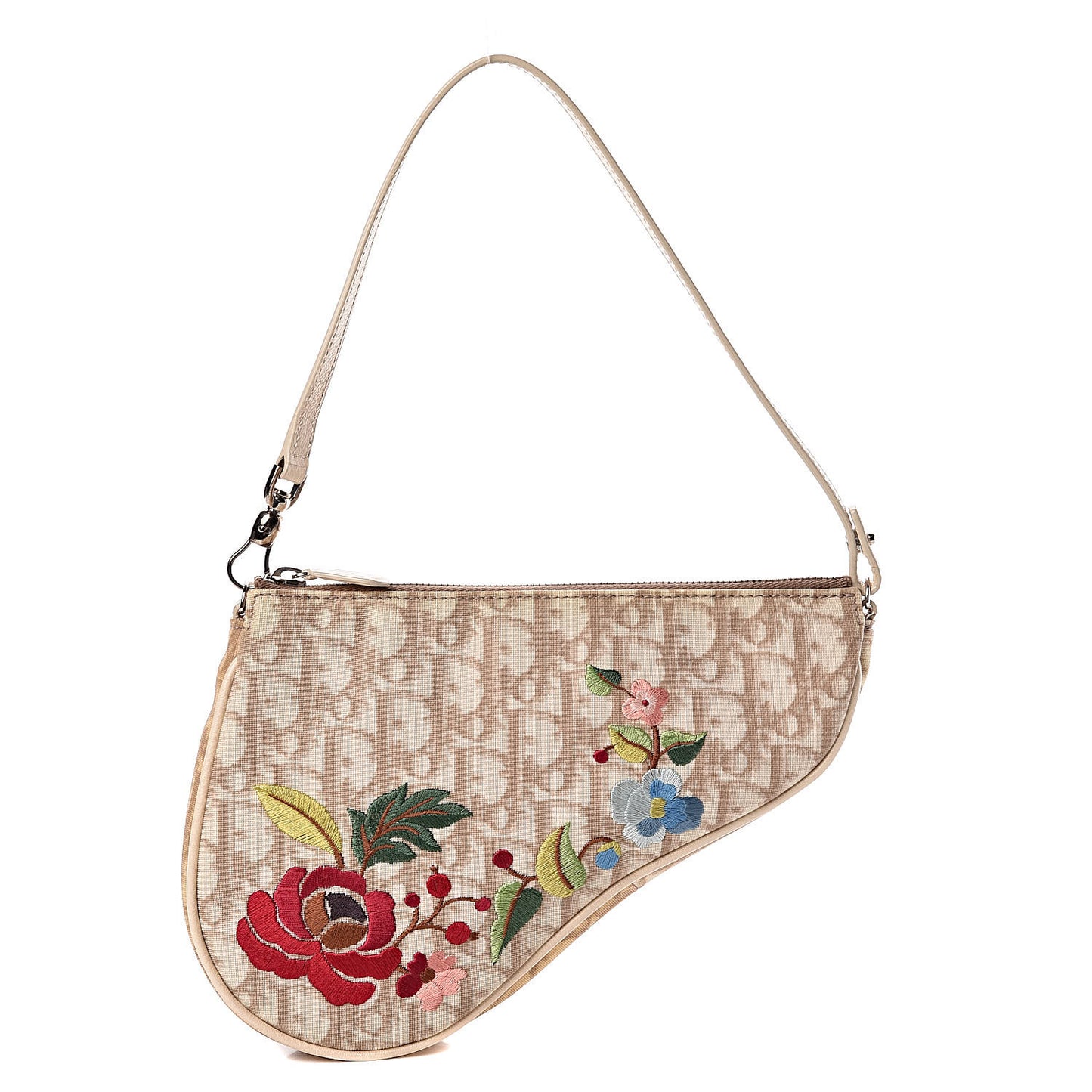 Monogram Vintage Flowers Mini Saddle Bag Beige